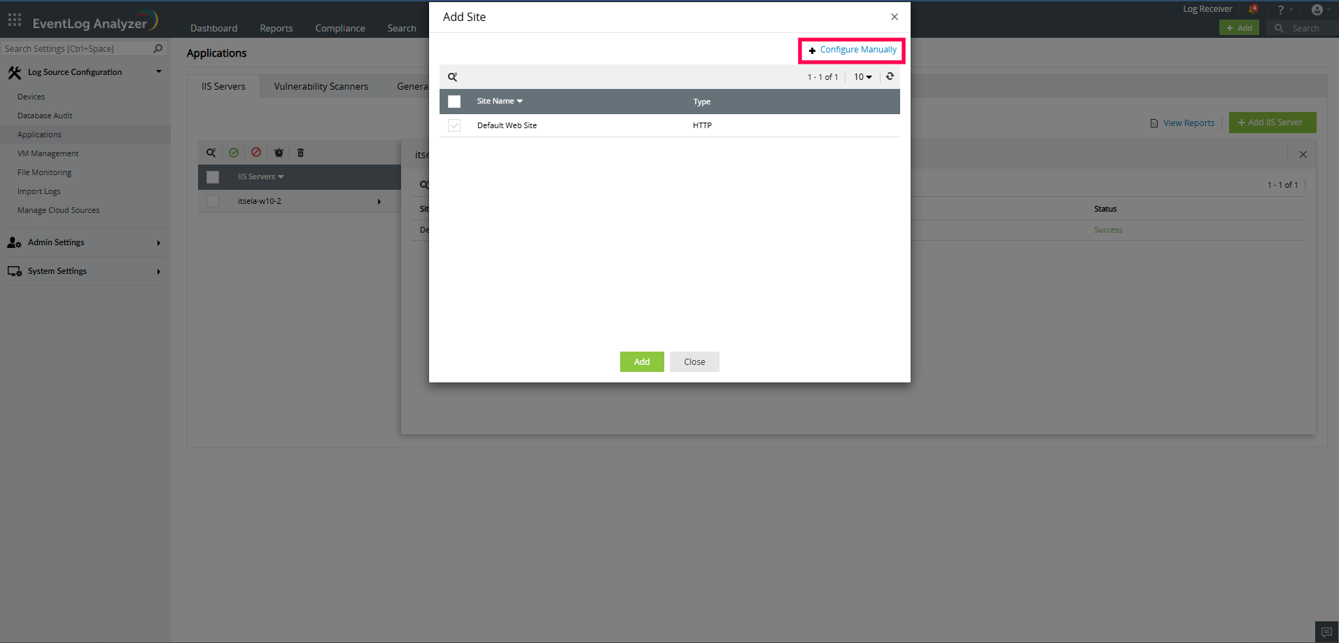 Configuring an IIS site