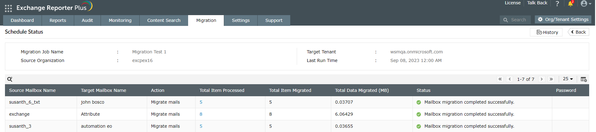 Exchange migration