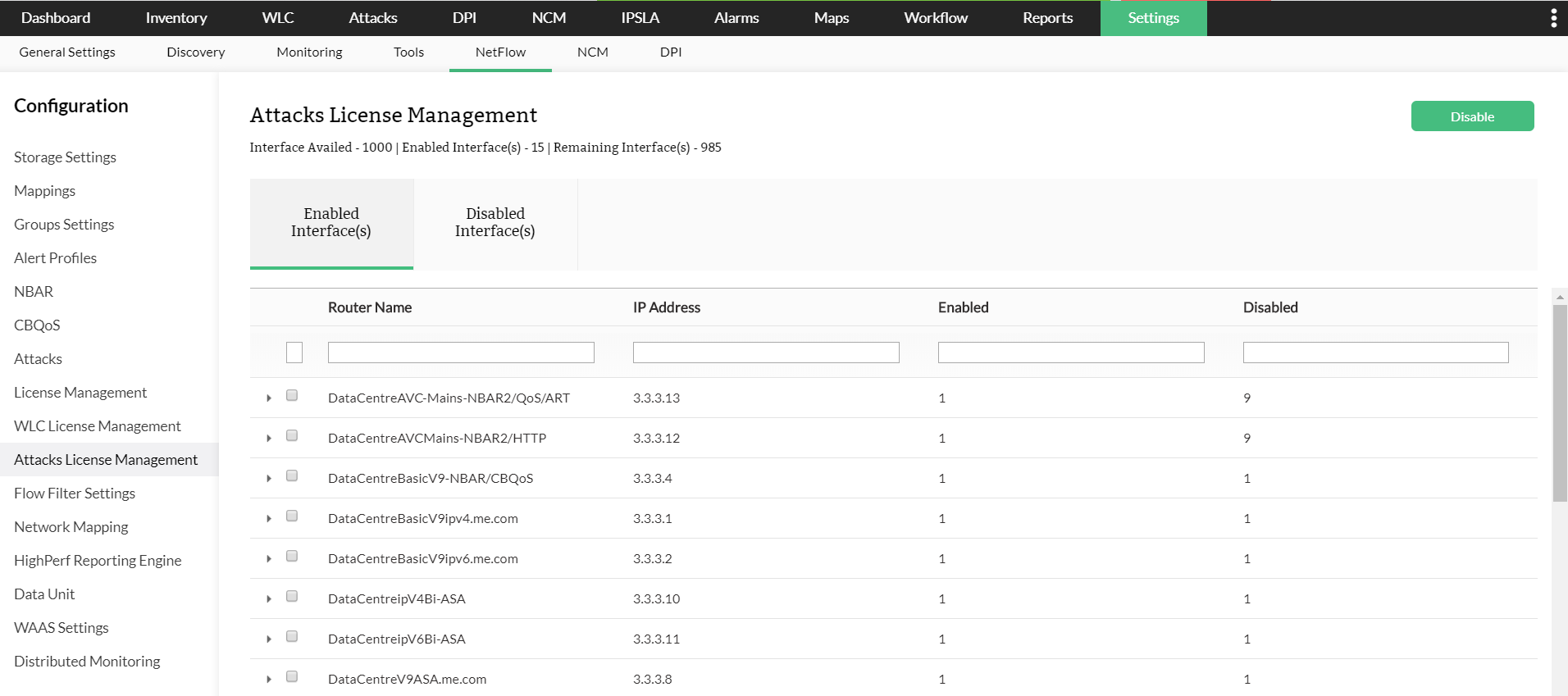 Enabling Router/Interface