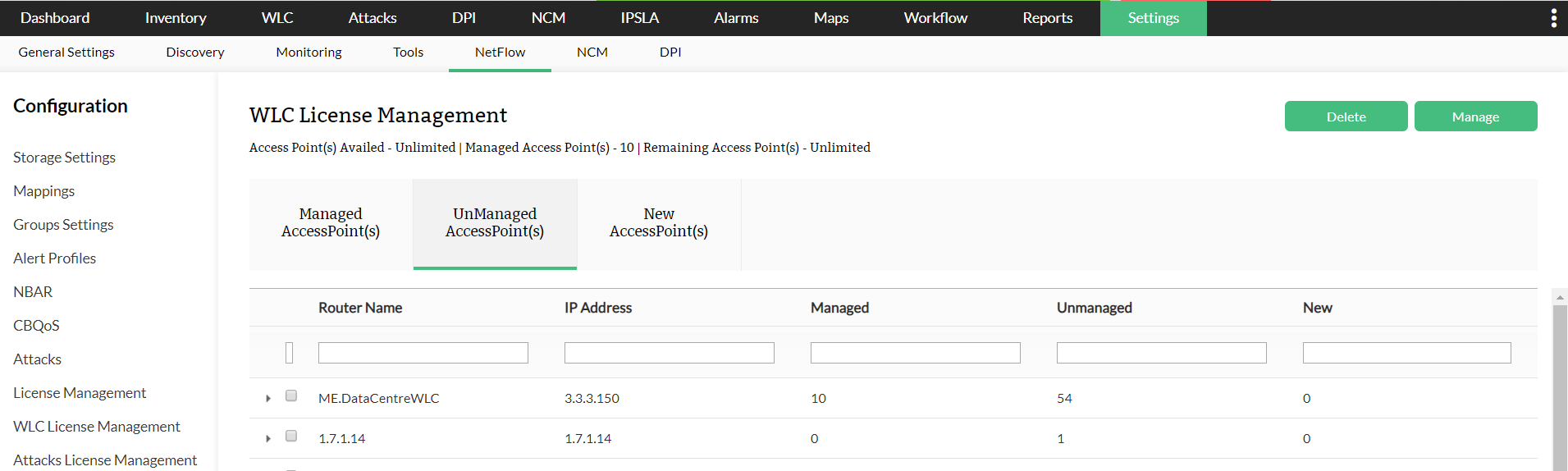 Unmanaging a Controller/Access Point