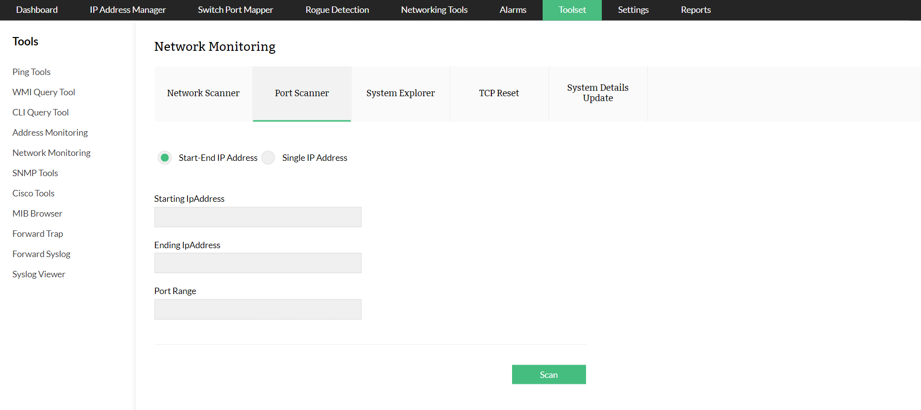 Open port scanner - ManageEngine OpUtils