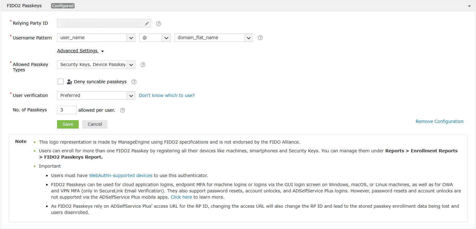 Modify Configuration