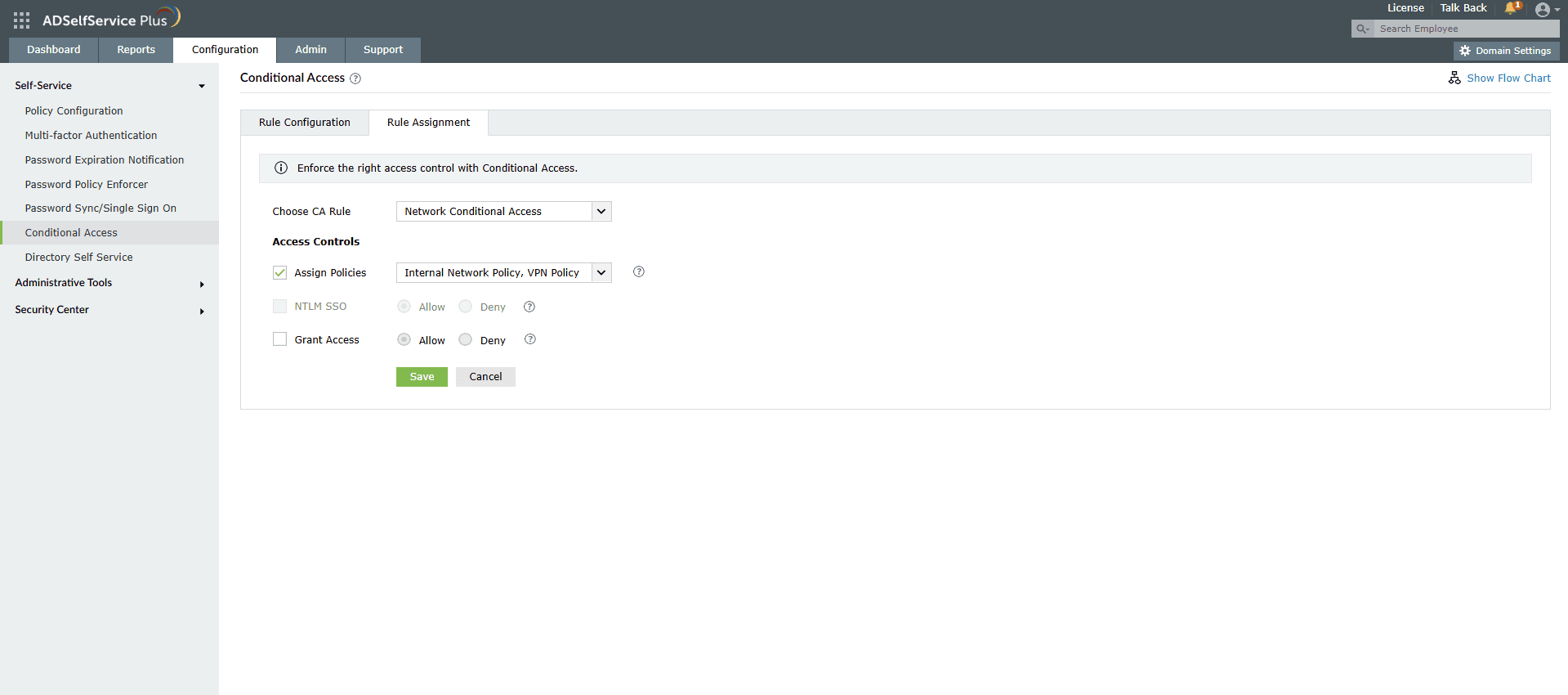 Assigning CA rules in ADSelfService Plus