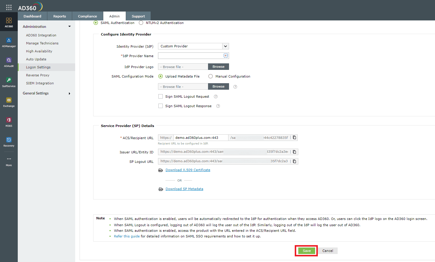 Configure Entra ID in AD360