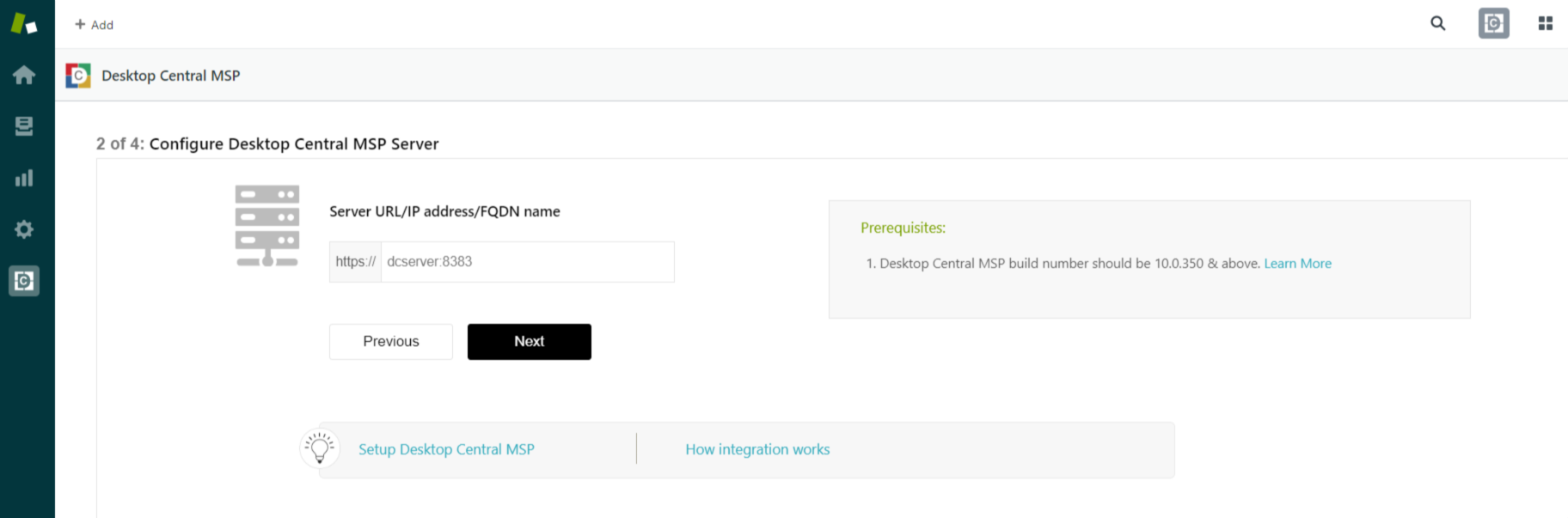 Configure UEM Central MSP Server