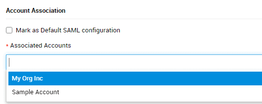 Account association configuration from ServiceDesk Plus MSP