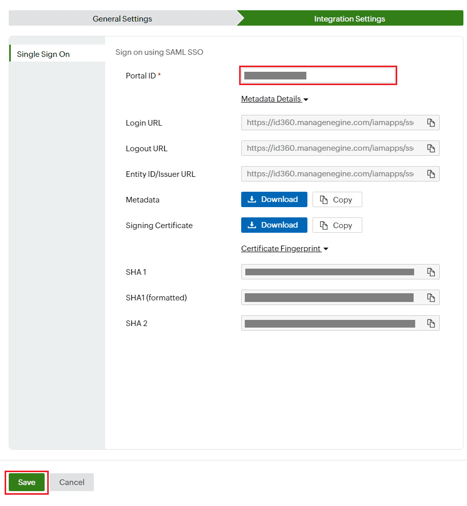 Identity360 application configuration