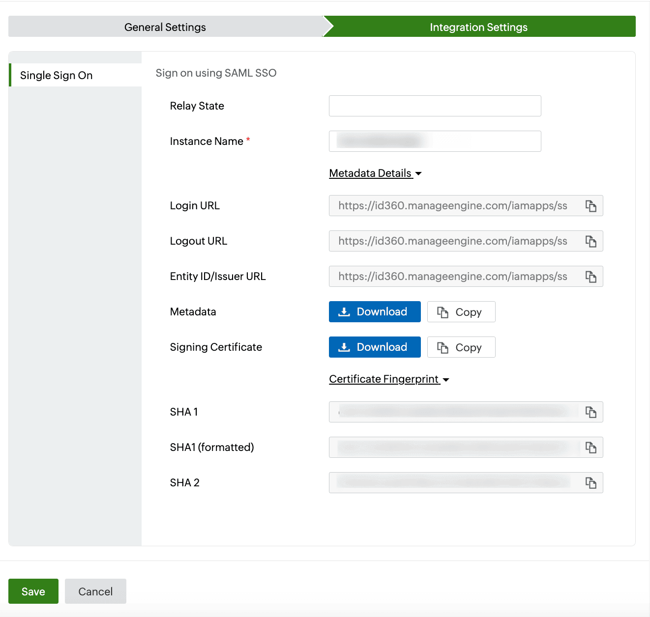 Identity360 application configuration