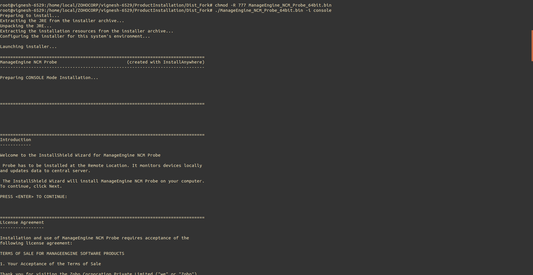 NCM Probe Linux Installation Step1