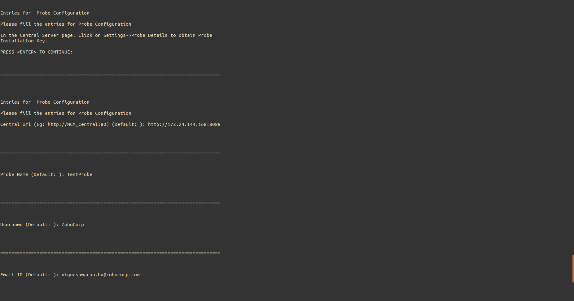 NCM Probe Linux Installation Step8