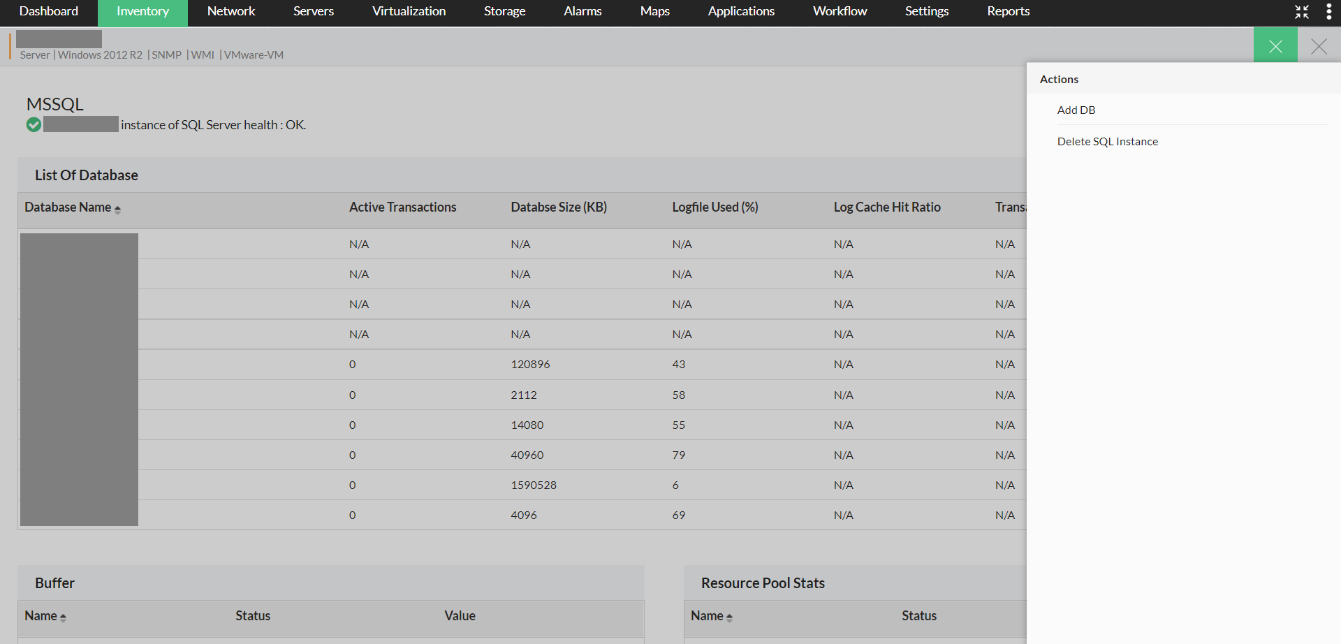 MS SQL monitoring in OpManager