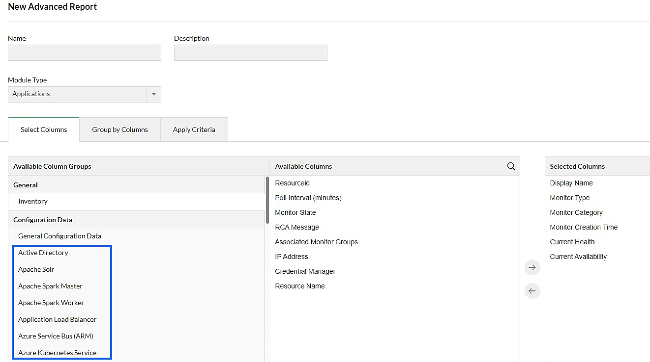 Create advanced reports for your application components with ease