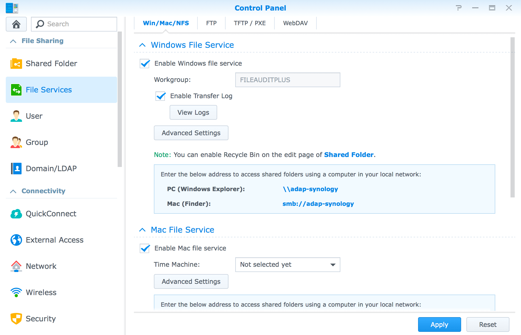 Configuring Synology Synology Audit Guide Adaudit Plus