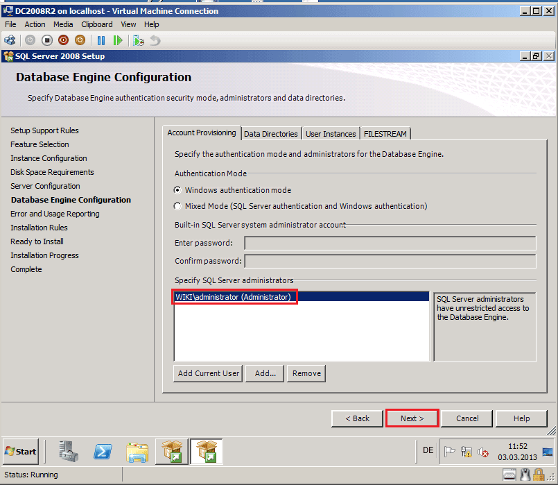 ADMT installation and setup