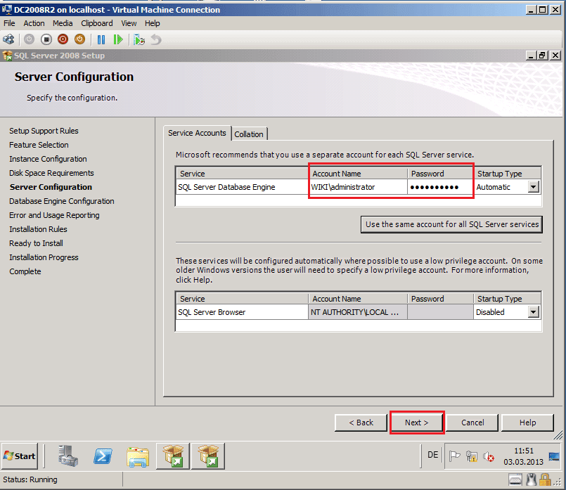 ADMT installation and setup