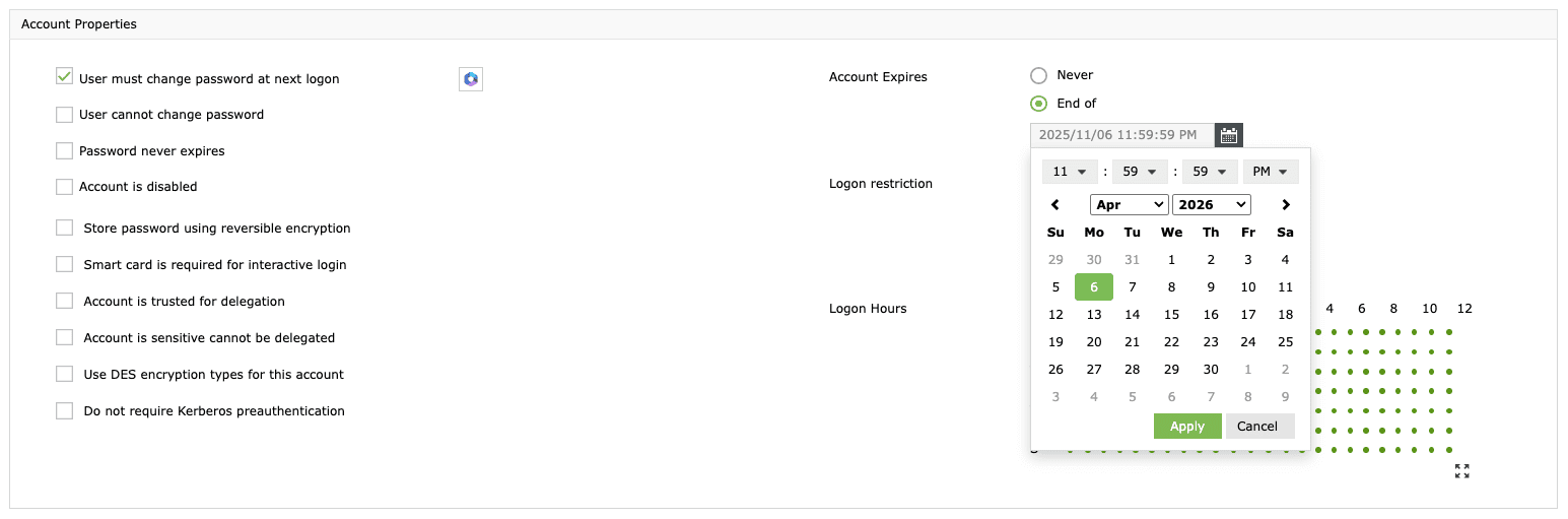 Setting expiration date for an Active Directory user using ADManager Plus