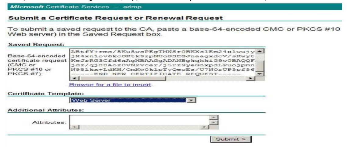 Submit a certificate request or renewal request