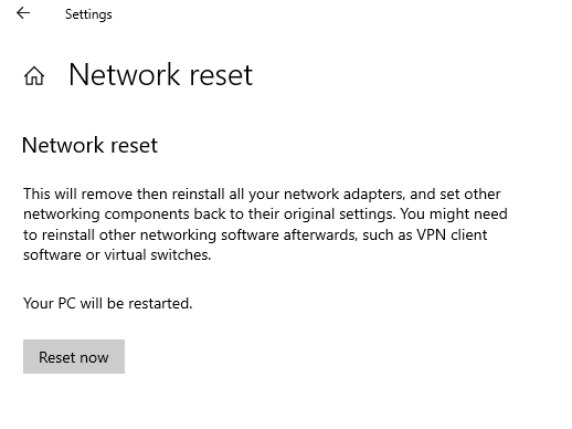 Reset your network settings