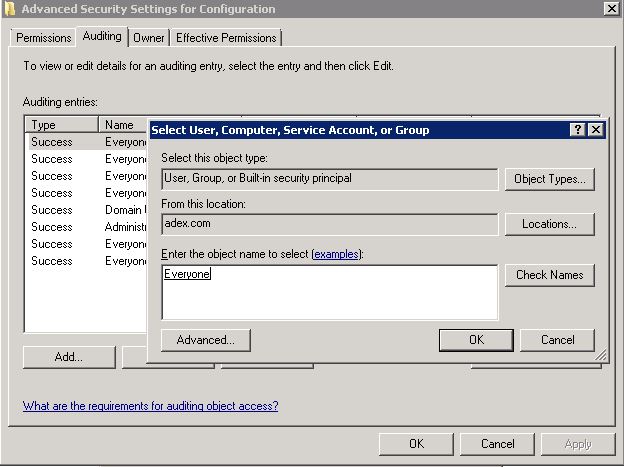 Configuring Object level Auditing Configuring Object level Auditing