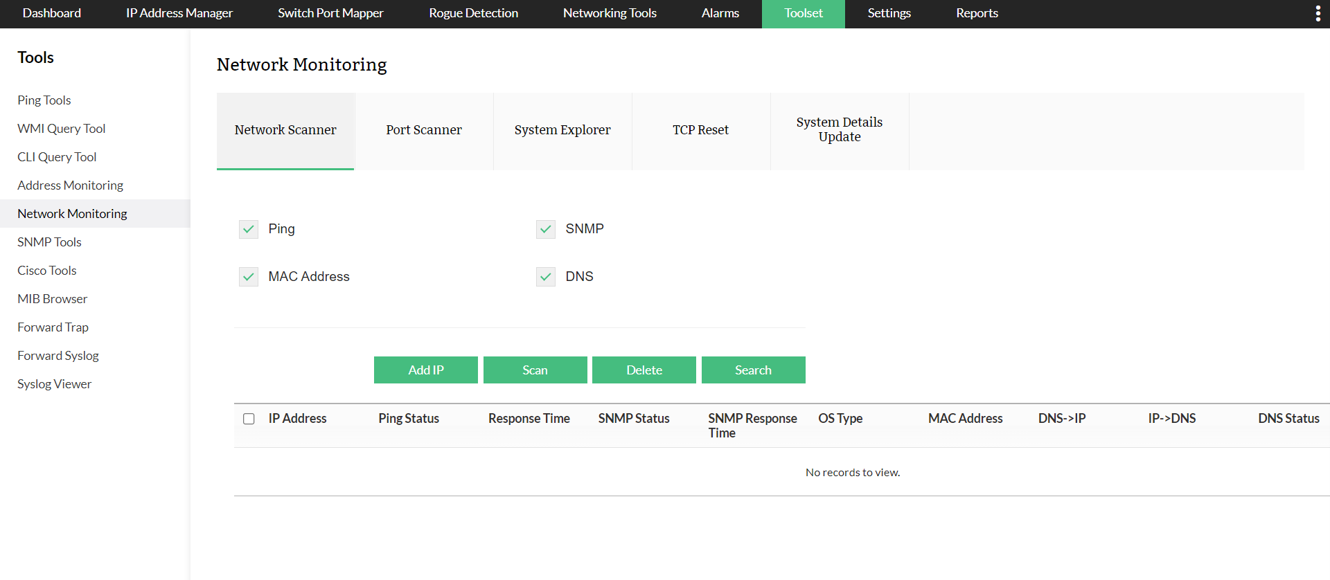 Network Scanner tool-set - ManageEngine OpUtils